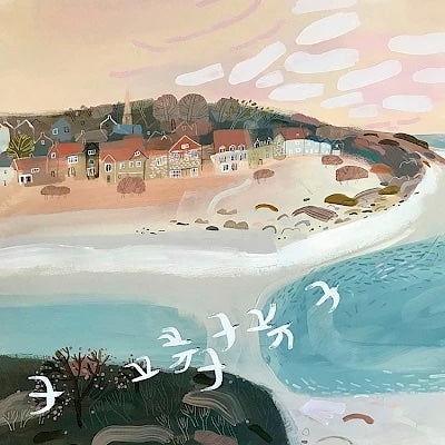 Alnmouth Evening Art Greeting Card by Janinne Burrows