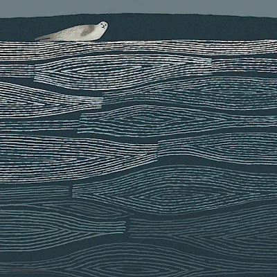 Seal on a Sand Bank Art Greeting Card by Tjitske Kamphuis