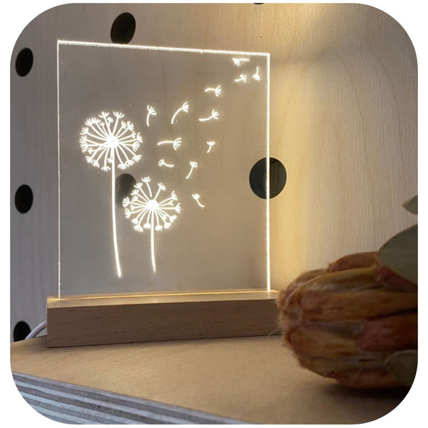 The Floating Seed Head Luminary Art Card with LED Light Set