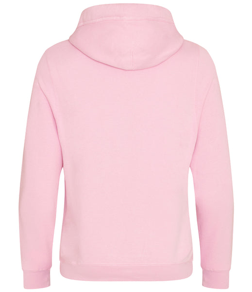 The back view of the wild isle hood in pink blossom 