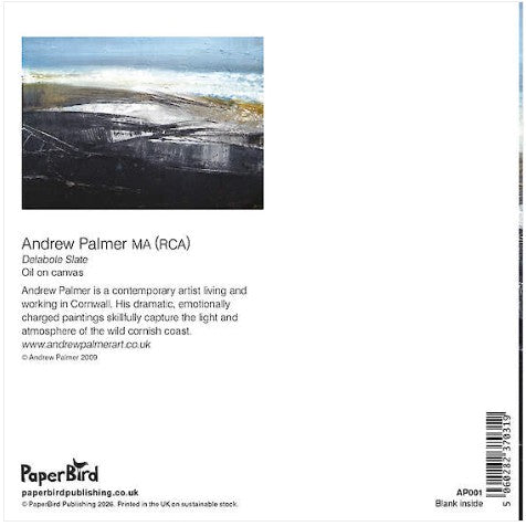 Delabole Slate Art Greeting Card by Andrew Palmer - Reverse explaining more about the artist