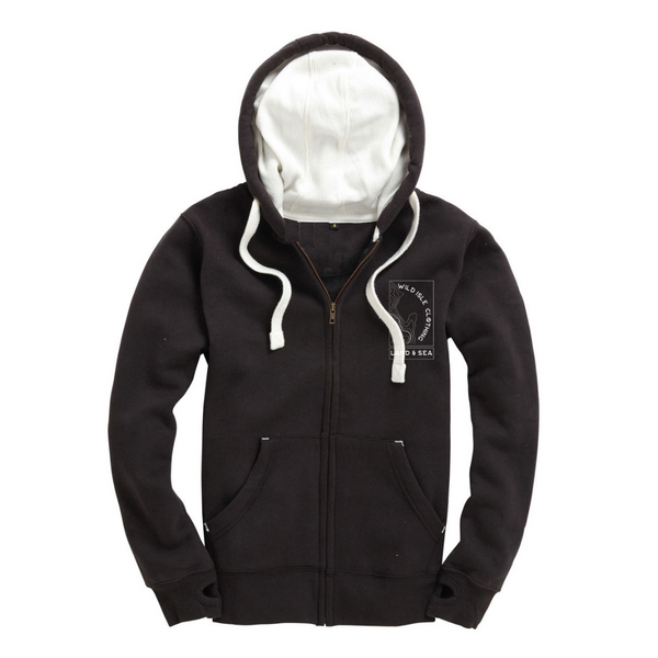 Wild Isle Trail Zip Hood - Dusty Black