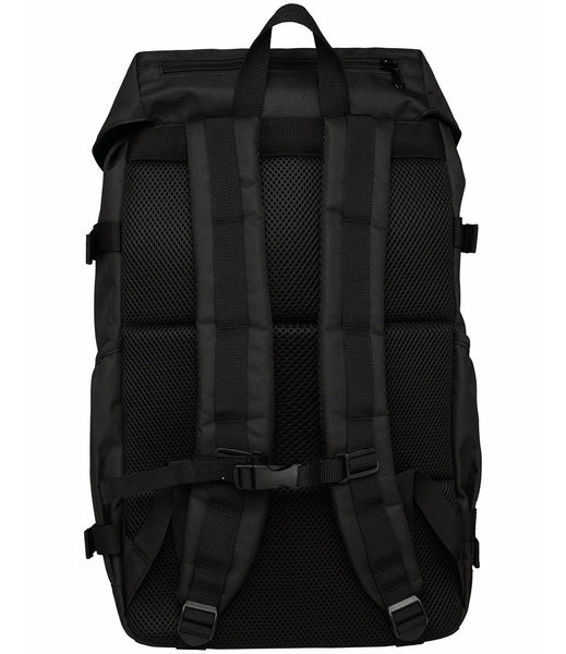 The back straps and back of the 26L daypack and overnight bag - on a white background 
