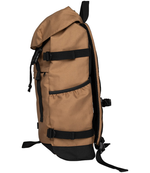 The side view of the 26L overnight daypack  shown on a white background 