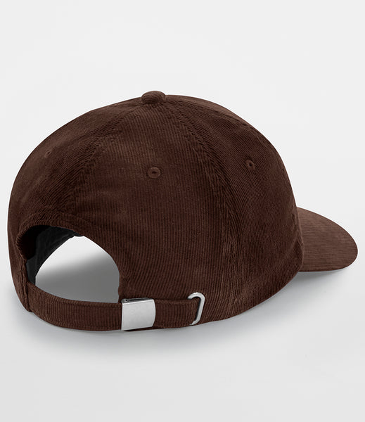 The back view of the wild isle brown corduroy cap 