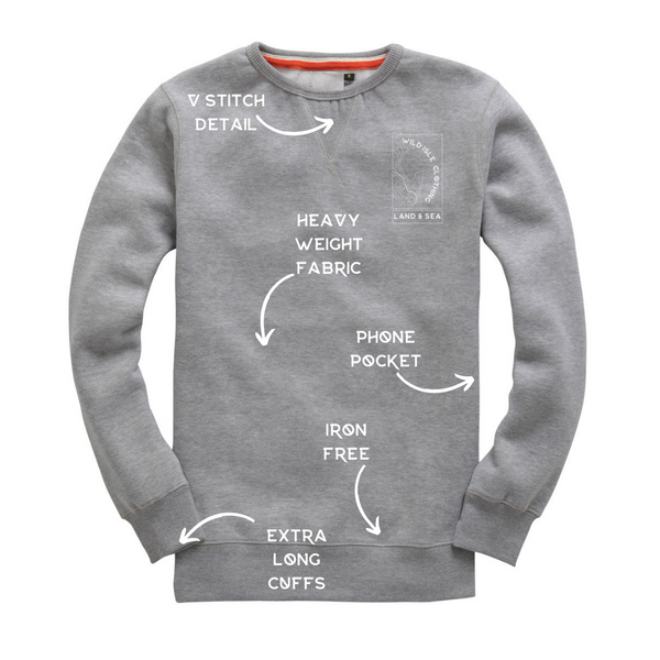 Wild Isle Coastal Crew Sweatshirt - Grey Mist