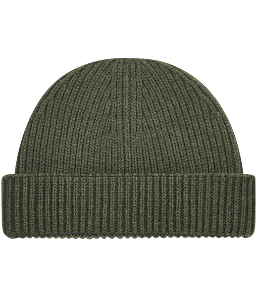 Olive green fishermans knit beanie