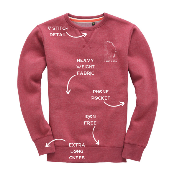 Wild Isle Coastal Crew Sweatshirt - Sunset Pink