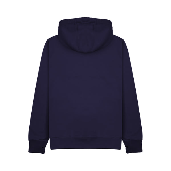 Wild Isle Trail Zip Up Hoodie in purple from the back view. On a white background 