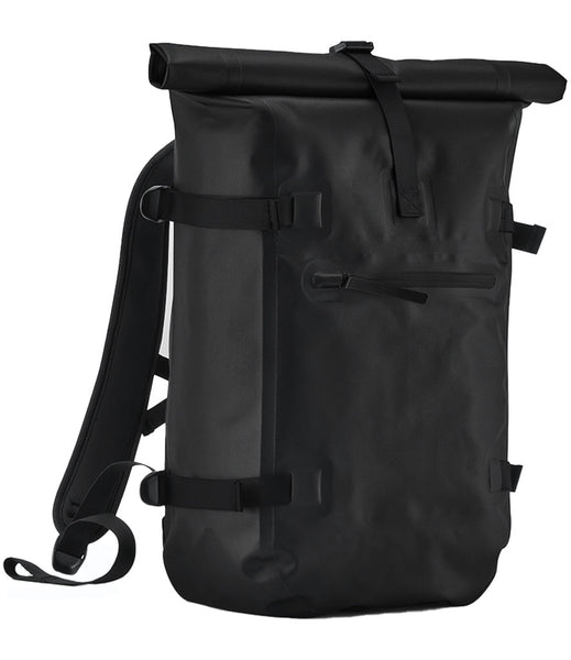 Wild Isle Roll-Top Waterproof Daypack — Black