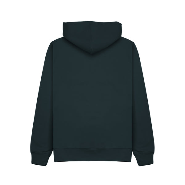 The back view of the wild isle campfire and cosy hoodie on a white background