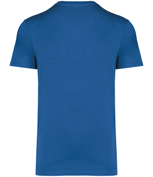 Wild Isle Deep Sea Blue Organic Cotton T-shirt, back view, on a white background